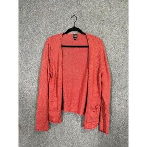 Eileen Fisher Sweater women Extra Large Silk Blend Open Front Pink Cardigan